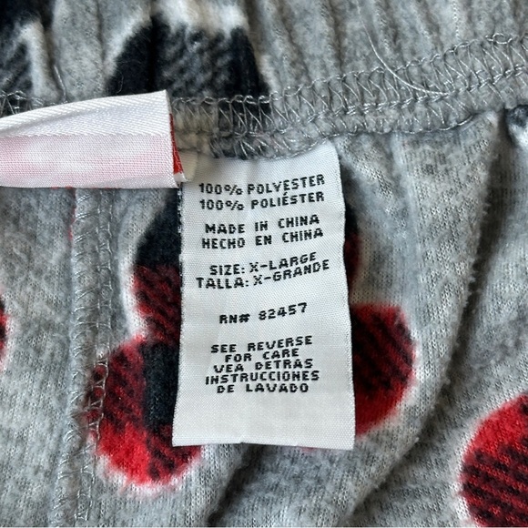 Disney Pajama Pants Womens XL Mickey Mouse Fleece Lounge Sleepwear Plaid Pajama - Picture 3 of 8